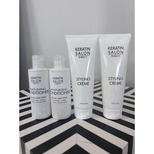 Keratin Salon Direct Styling Crème & Moisturizing Conditioner Set (4 Pieces)